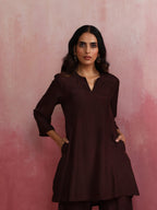 trueBrowns Cola Viscose Silk Kurta Co-ord Set | Grocsy