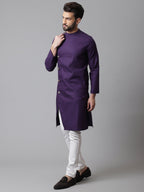 Even Apparels Purple Sherwani Kurta With Asymetrical Cut | Grocsy