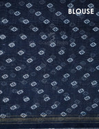 Shades of Navy Blue Colour Floral Design Semi Chanderi Saree By Gayathri Reddy Designer Studio | Grocsy
