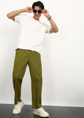 Fabmade Olive Linen Trousers | Grocsy