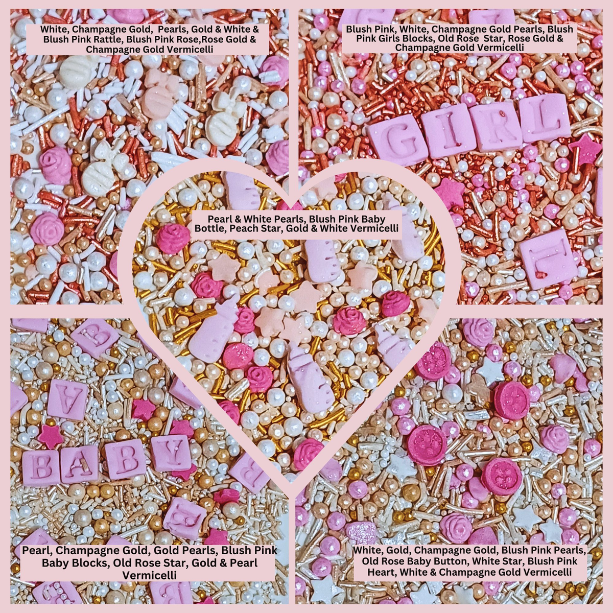Confect Girls Baby Shower Sprinkles | Edible Sprinkles | Grocsy