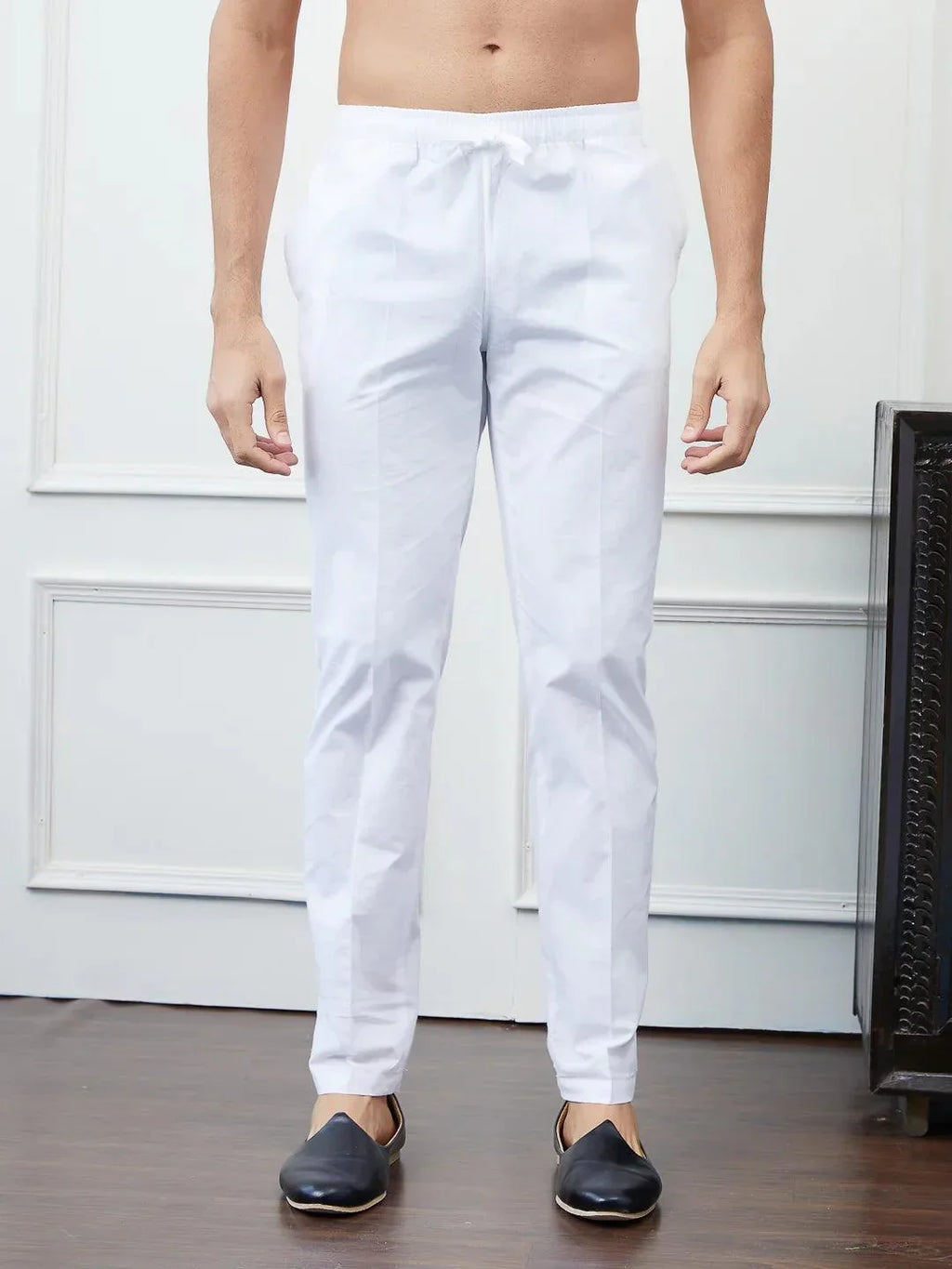 Fabmade Peach & White Printed Straight Kurta Pyjama | Grocsy