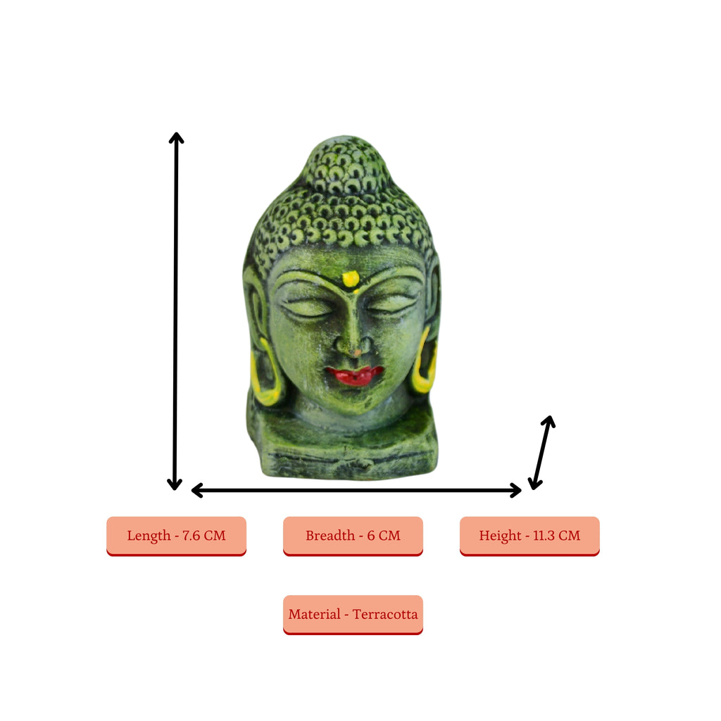 Sowpeace Premium Terracotta Meditating Buddha Head Tabletop | Grocsy
