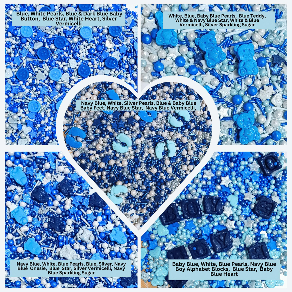 Confect Boys Baby Shower Sprinkles | Gender Reveal Sprinkles | Edible Sprinkles Assorted | Grocsy