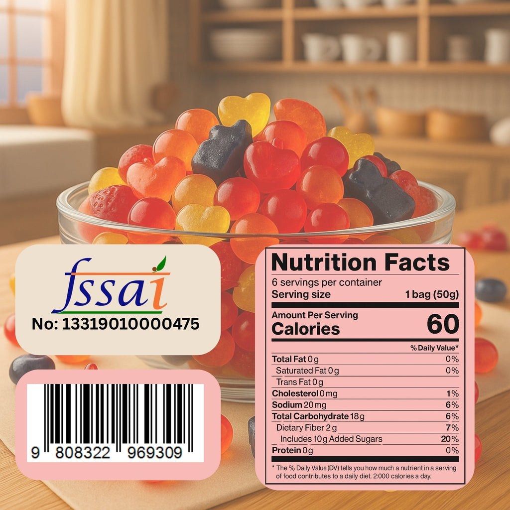 Confect Mixed Meledy Gummies | Pack of Blueberry, Banana, Mango, Blackberry, Peach, Cranberry  Gummies | | Grocsy