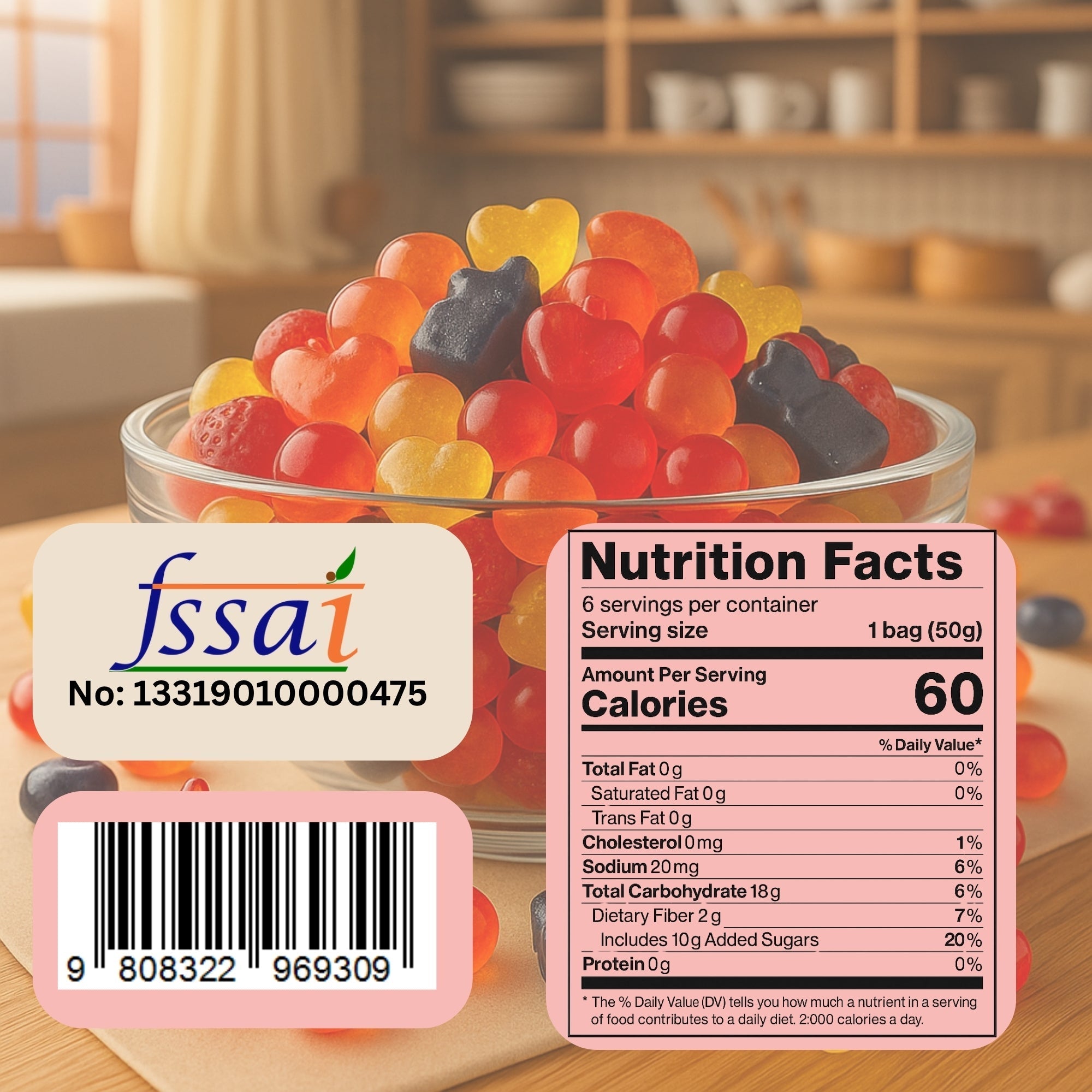 Confect Mixed Meledy Gummies | Pack of Blueberry, Banana, Mango, Blackberry, Peach, Cranberry  Gummies | | Grocsy