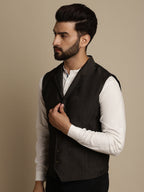 Even Apparels Men's Brown Wool Waistcoat with Notched Lapel | Grocsy