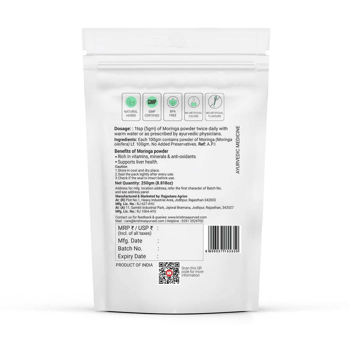 Krishna'S Herbal & Ayurveda Moringa Powder | Grocsy