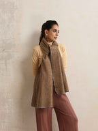 trueBrowns Brown Check Woollen Stole | Grocsy