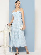 Ahalyaa Printed Basic Jumpsuit with Ruffles | Grocsy