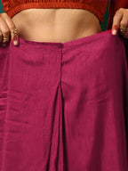 trueBrowns Maroon Rust Silk Ready To Wear Saree | Grocsy
