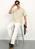 Fabmade Ivory Stripe Calm Shirt | Grocsy