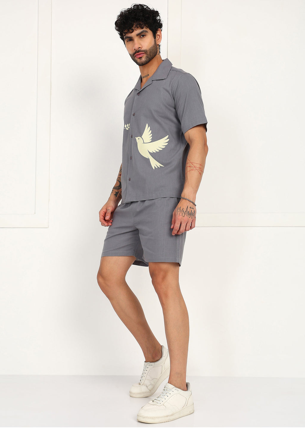 Fabmade Slate Dove Linen Co-Ord Set | Grocsy