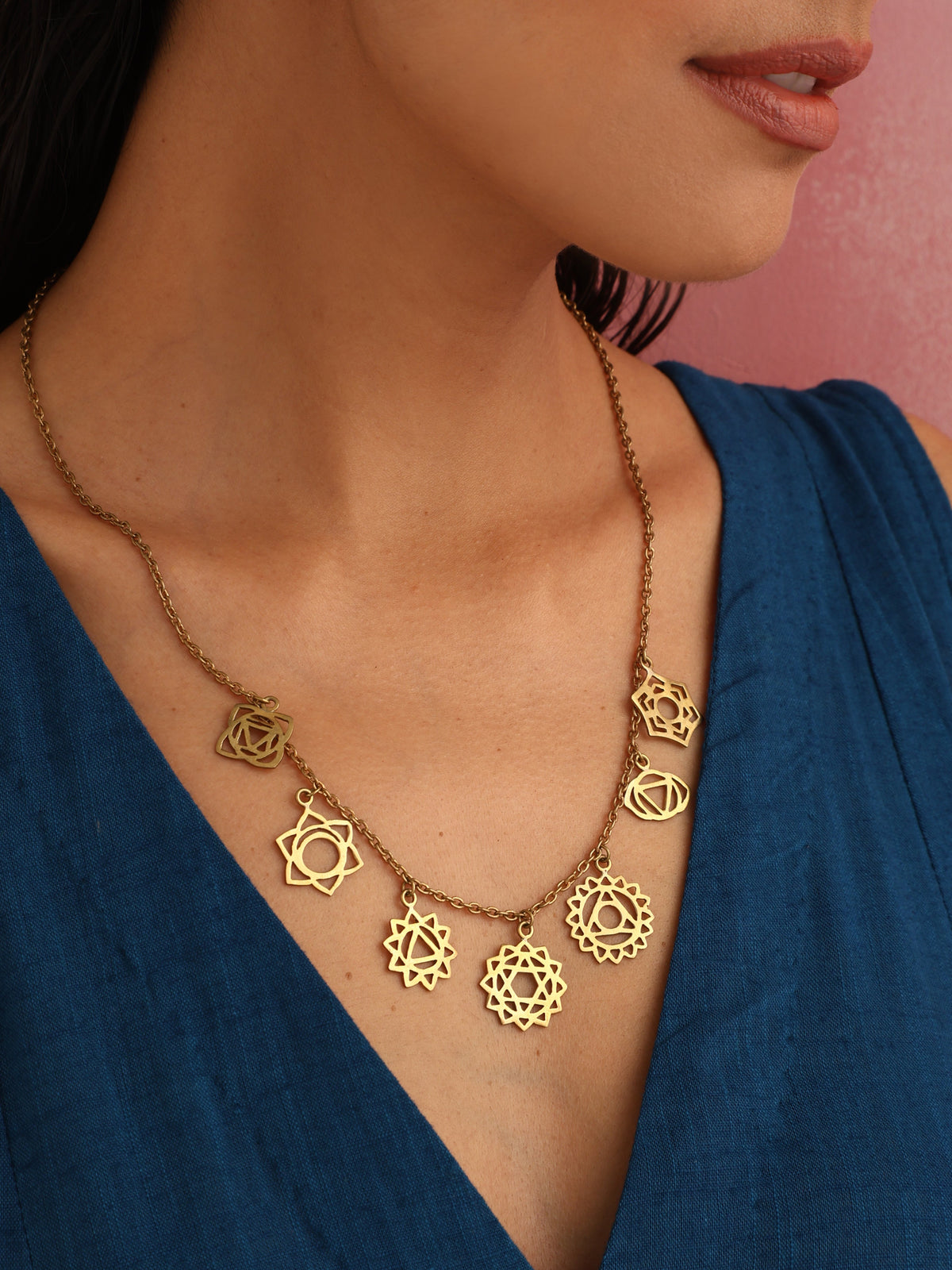 trueBrowns Brass Dangle Necklace | Grocsy