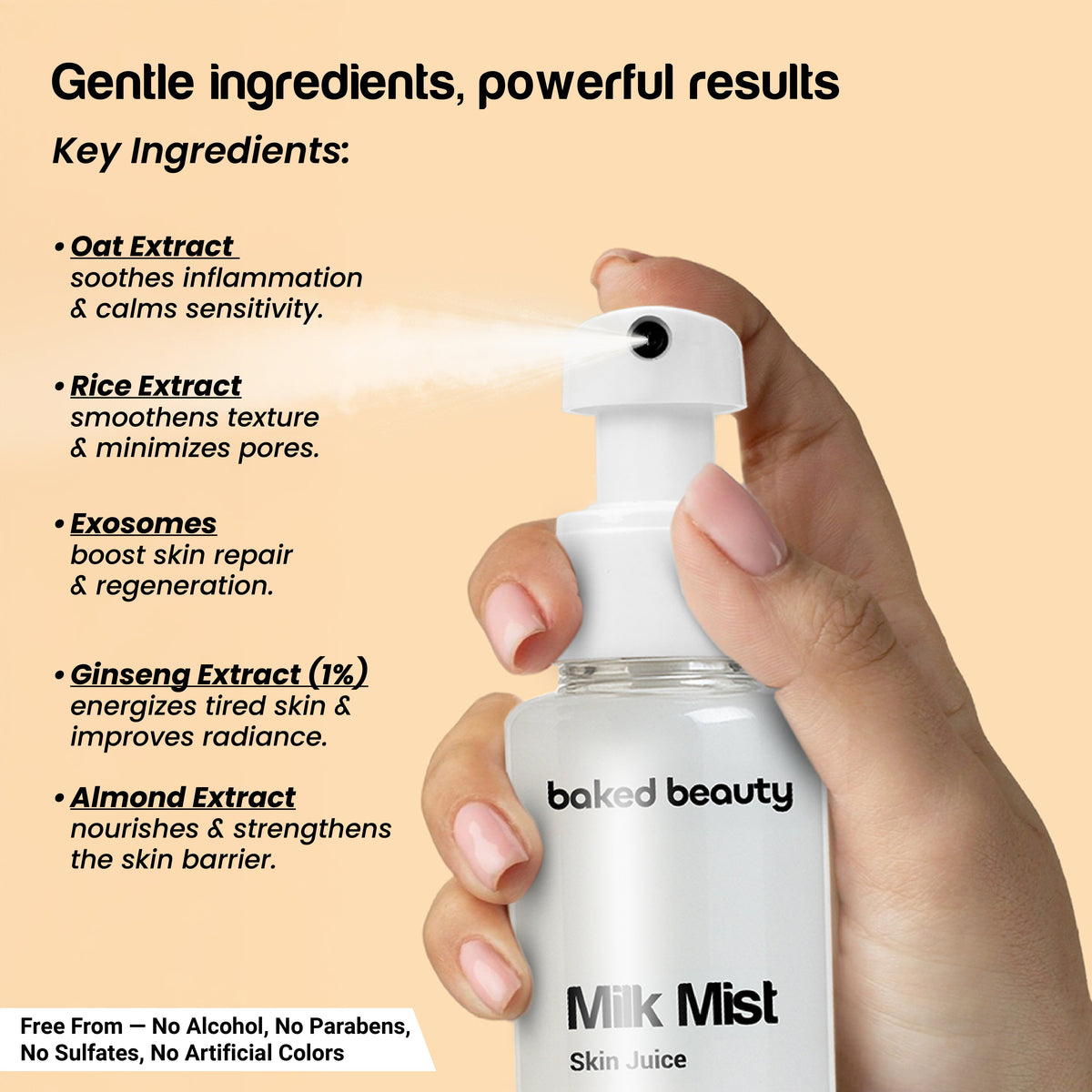 Baked Beauty Milk Mist Skin Juice - Milky Moisturising Toner | Grocsy