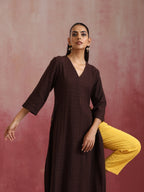 trueBrowns Cola Cotton Dobby Kurta Set | Grocsy
