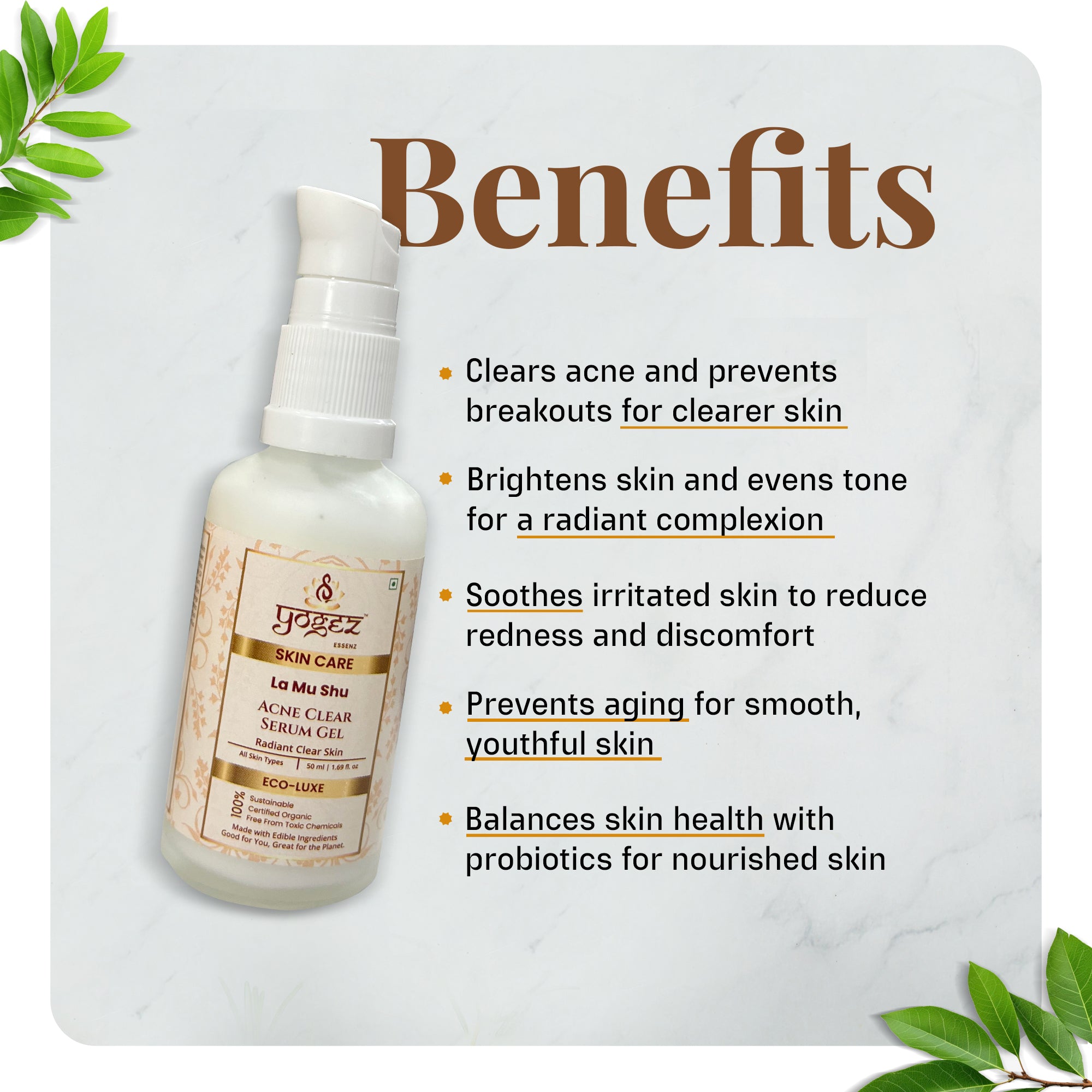 Yogez La Mu Shu Acne Clear Serum Gel | Grocsy