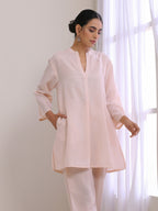 trueBrowns Pink Slub Relaxed Fit Co-Ord Set | Grocsy