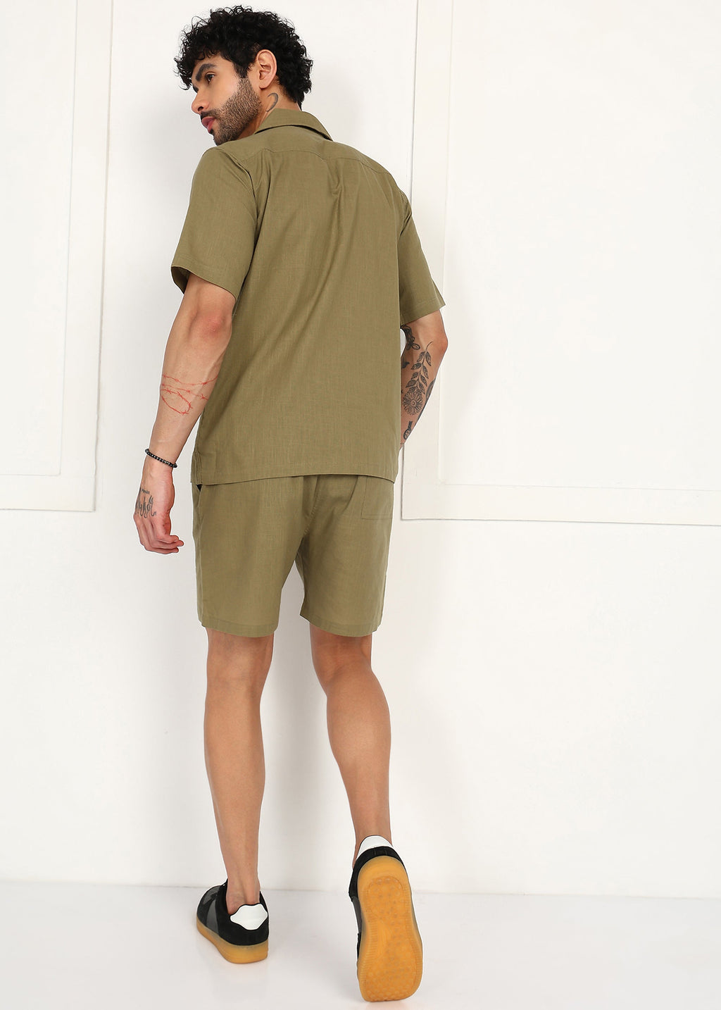 Fabmade Khaki Ease Linen Co-Ord Set | Grocsy