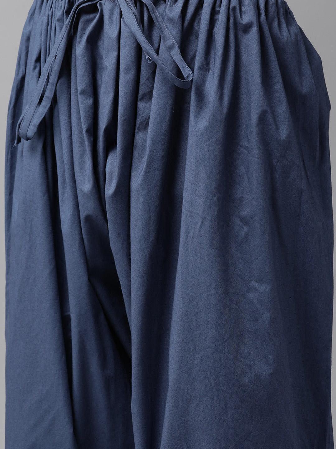 Fabmade Navy Blue Pathani Suit | Grocsy