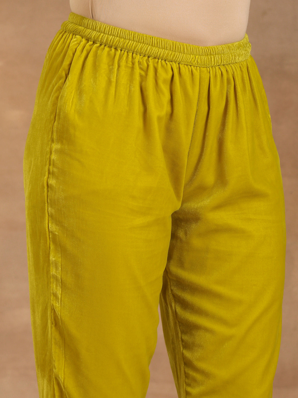 trueBrowns Lime Velvet Pant | Grocsy