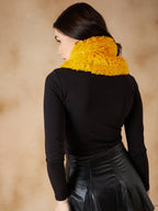 InWeave Women's Yellow Faux Fur Neck Warmer | Grocsy