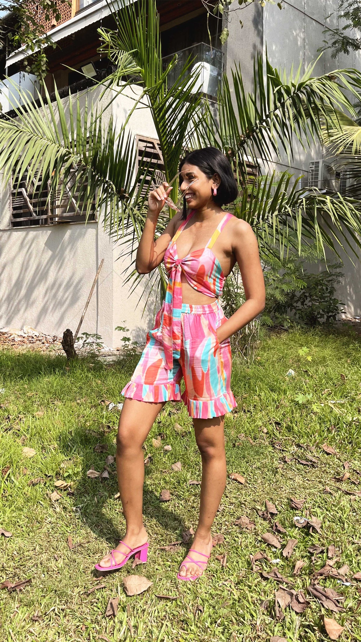 Noroke Modal satin Marble Print Co-Ord Set Women | Grocsy