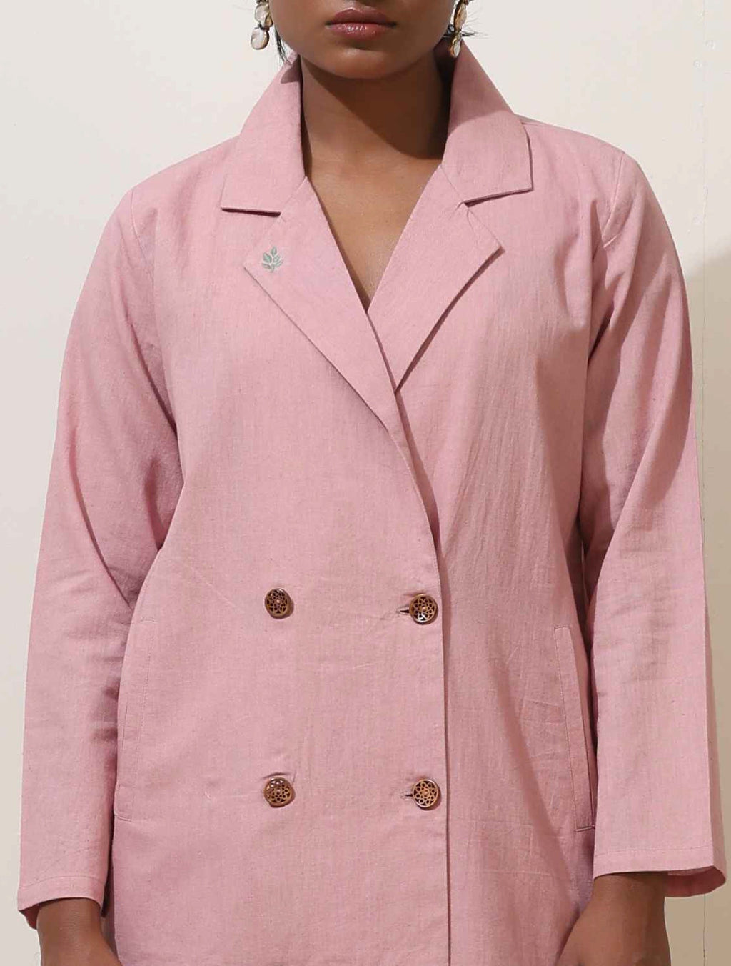 trueBrowns Pink Cotton Linen Co-Ord Set | Grocsy