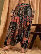 InWeave Black Multi Ethnic Harem Pant | Grocsy