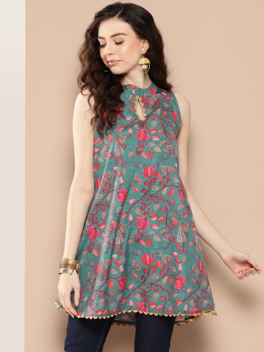 Ahalyaa Floral Printed Tunic | Grocsy