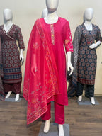 Anaita Pink Readymade Suit with Embroidery Work | Grocsy