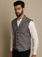 Even Apparels Men's Brown Waistcoat with Notched Lapel | Grocsy