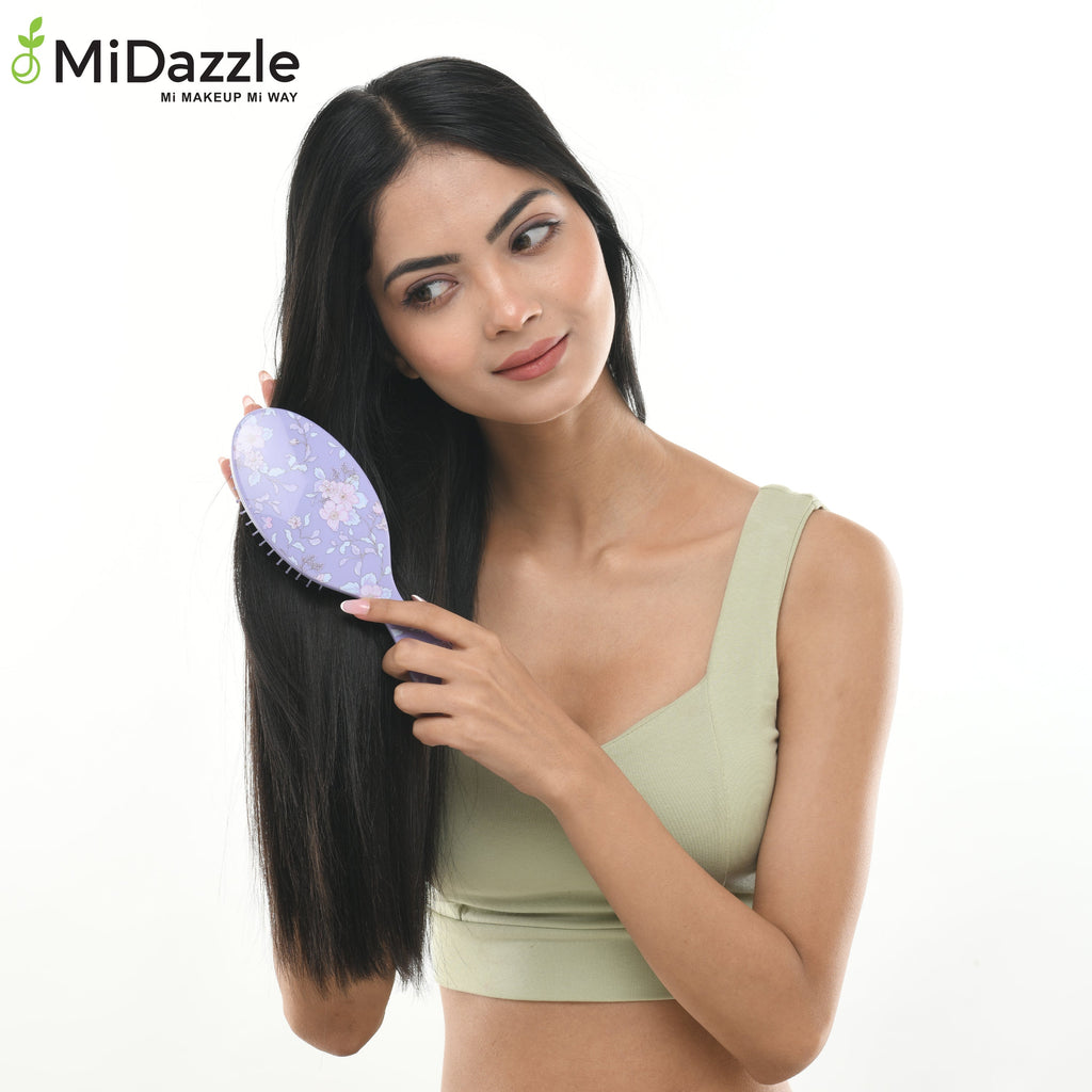 MiDazzle Oval Hair Brush (Lavender) MIHB0024 | Grocsy