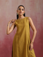 trueBrowns Mustard Cotton Kurta Set | Grocsy
