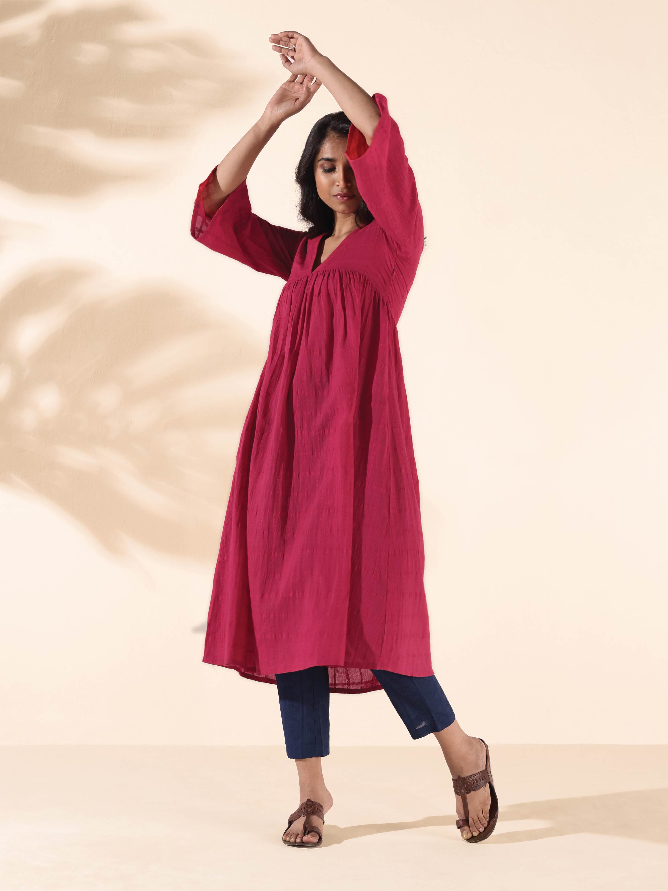 trueBrowns Carrot Cotton Dobby Flared Kurta Pant Set | Grocsy