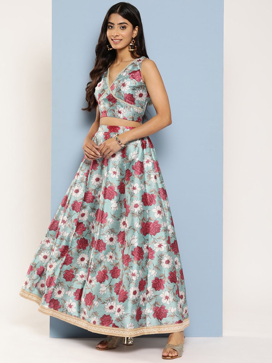 Ahalyaa Printed Ready to Wear Lehenga & Blouse With Dupatta | Grocsy
