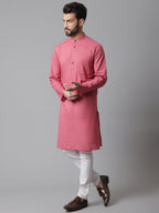 Even Apparels Rust Pure Cotton Kurta With Band Collar | Grocsy