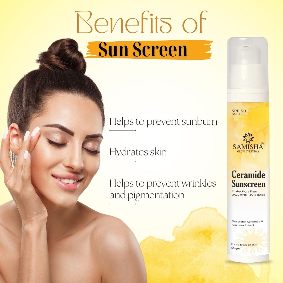 Samisha Ceramide & Hyaluronic Acid  Sunscreen Spf 50 Pa++++ | Grocsy