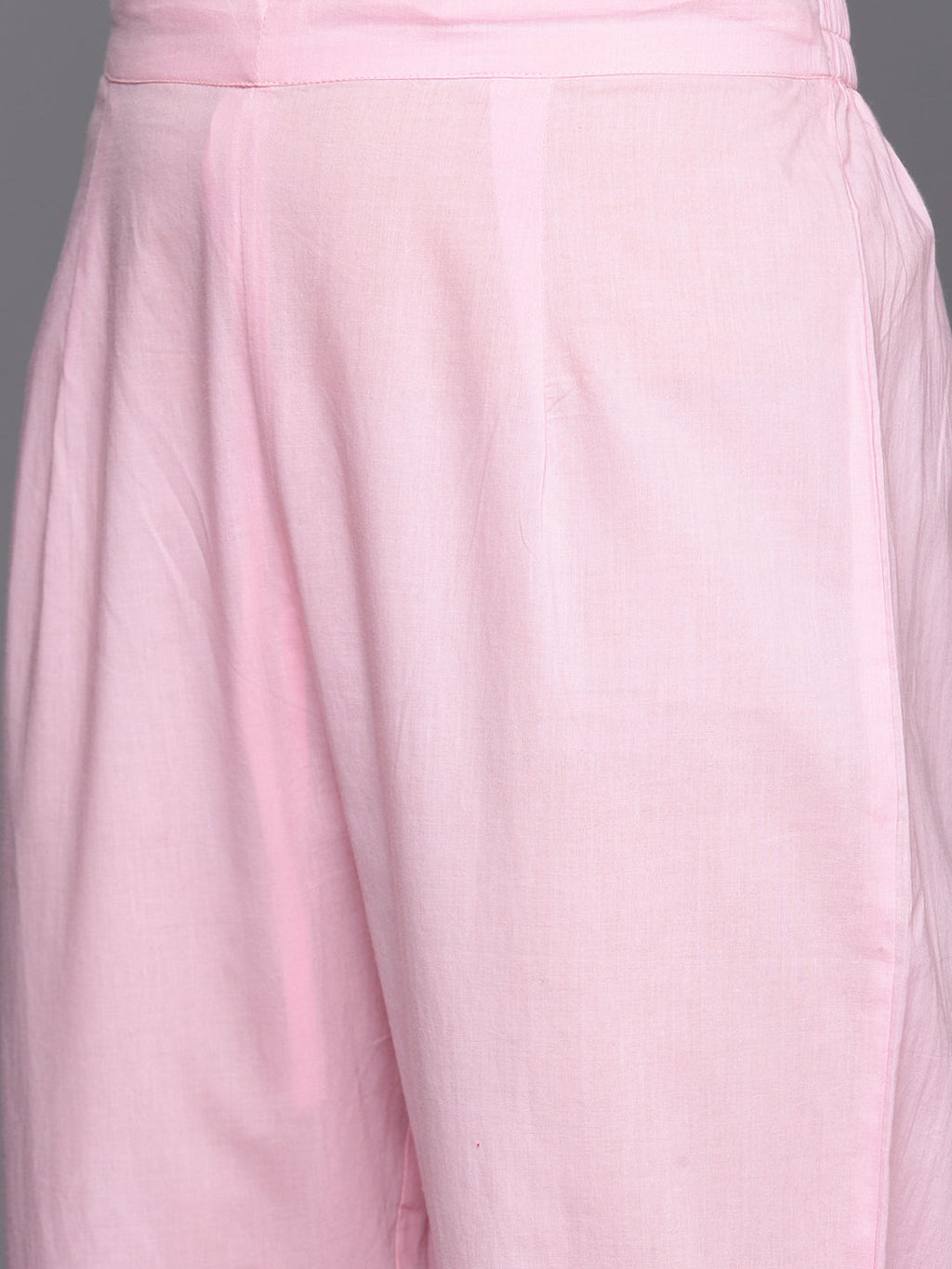 KSUT (House of Varanga) Pink Thread And Mirror Embroidered Kurta Paired With Straight Trouser And Chiffon Dupatta | Grocsy