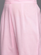 KSUT (House of Varanga) Pink Thread And Mirror Embroidered Kurta Paired With Straight Trouser And Chiffon Dupatta | Grocsy