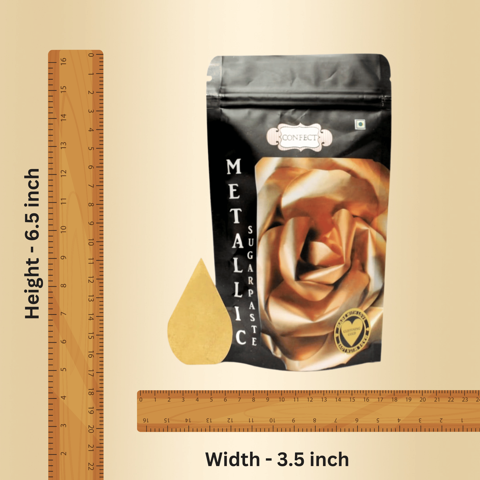Confect Glistening Gold | Edible Sugar Paste | Grocsy