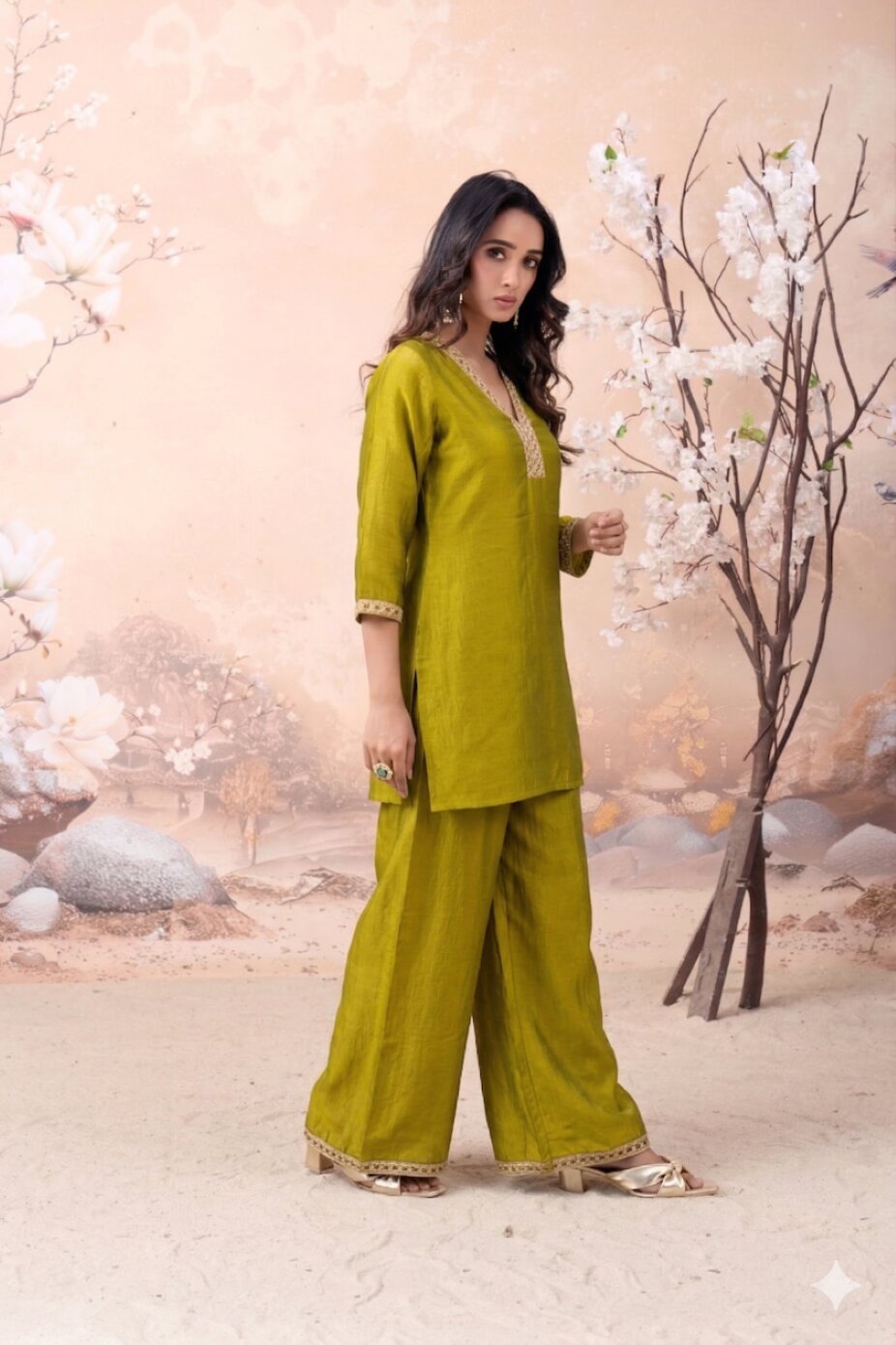 Anaita Yellow Stylish Readymade Co-Ords Set | Grocsy