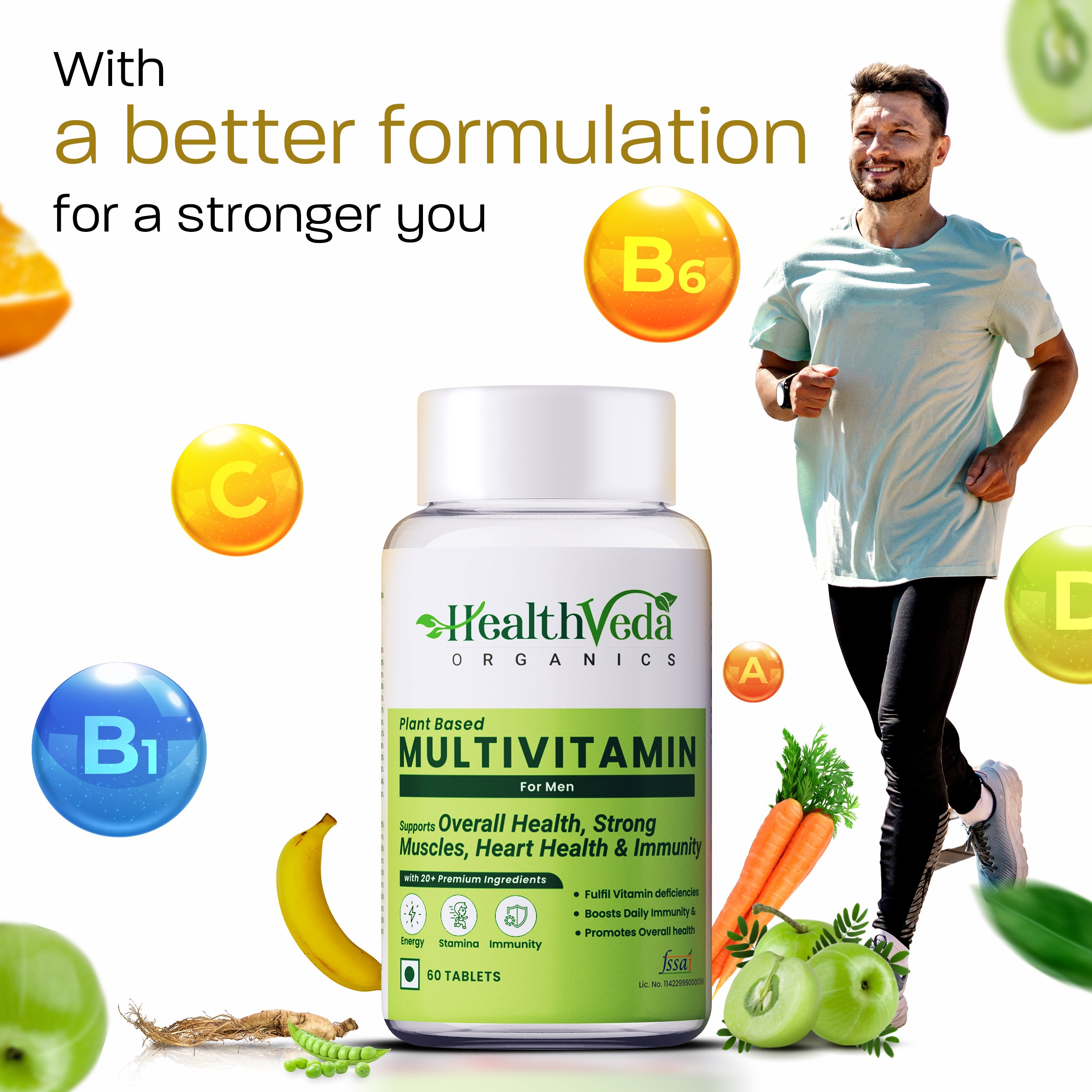 Health Veda Organics Multivitamin for Men Tablets | Grocsy