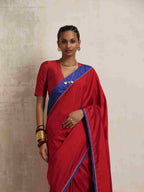 trueBrowns Red Silk Ready To Wear Saree | Grocsy
