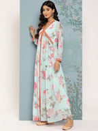 Ahalyaa Floral Printed Empire Kurta With Trousers | Grocsy