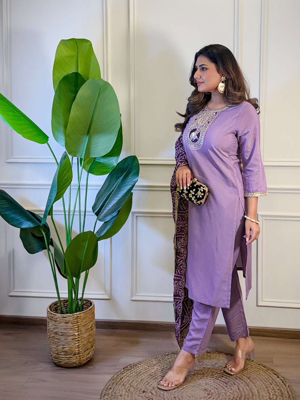 The52 Women's Gorgeous Viscose Embroidery Straight Kurta with Pant And Dupatta Set | Grocsy