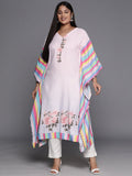 Ahalyaa Printed Plus Size Flared Sleeves Sequined Crepe Kaftan Kurta | Grocsy