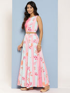 Ahalyaa Women Floral Printed Top with Palazzos & Shrug | Grocsy
