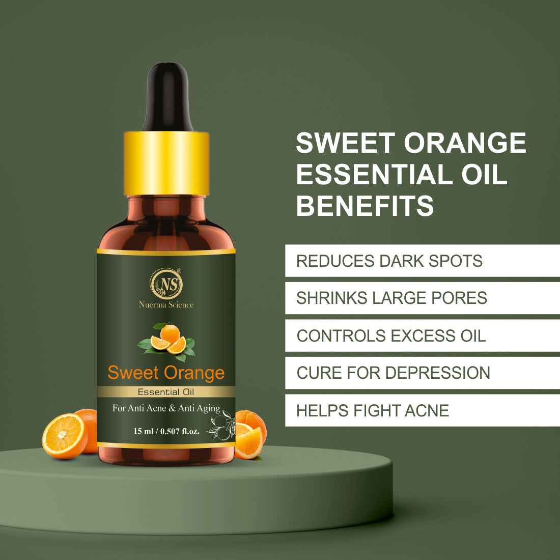 Nuerma Science Sweet Orange Essential Oil for Anti-Acne & Anti-Aging | Grocsy