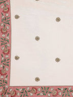 Tulsi Art Peach & Green Embroidered Semi-Stitched Lehenga & Unstitched Blouse With Dupatta | Grocsy